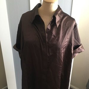 Brown silk blouse